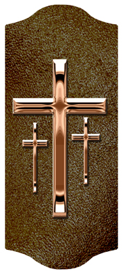 DARAY-C-517-BZ-SH-BR Bronze 3 Crosses Shimmer Brown